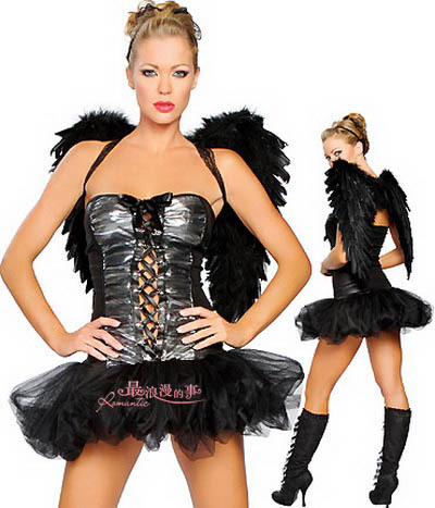 Halloween Costume Black Evil Angel Costume - Click Image to Close